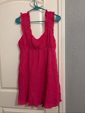 Altar’d state Hot Pink Ruffled Strap Sundress